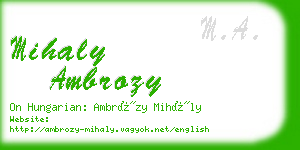 mihaly ambrozy business card