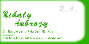mihaly ambrozy business card